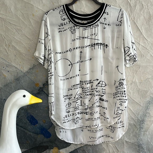 Basquiat Illustration Print Top M - Picture 2 of 9